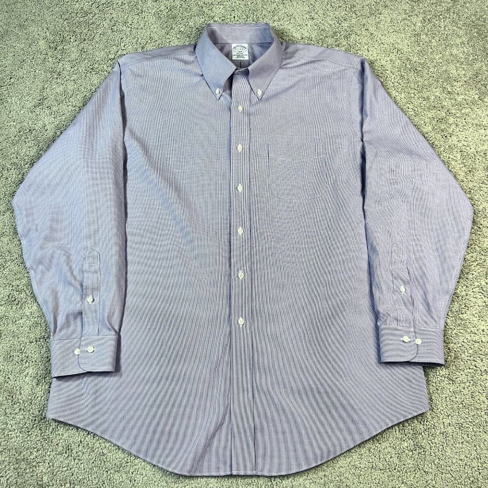 Brooks Brothers Regent 1818 Long Sleeve Dress Shirt Purple Men’s Size 17 4/5